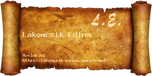 Lakomcsik Edina névjegykártya